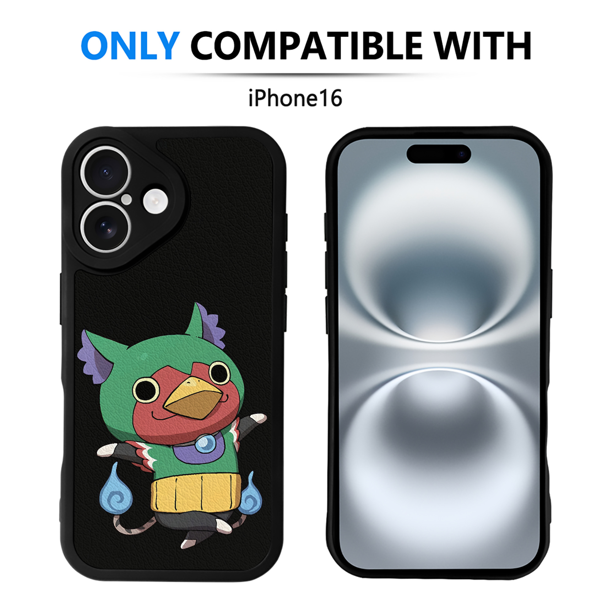 （画像用） 妖怪ウォッチ Yo-kai Watch 【iPhone 16シリーズ対応】シリコンスマホケース（レザー調） 材質：シリコン